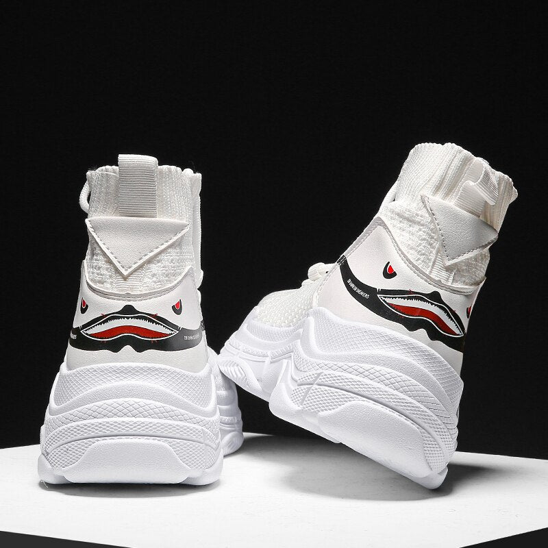 Shark Design High-Top Sneakers | Bold Style Sneakers