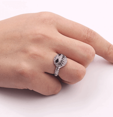 Skull Design Crystal Ring | Bold Skull Ring with Unique Jewelry Motif