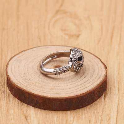 Skull Design Crystal Ring | Bold Skull Ring with Unique Jewelry Motif