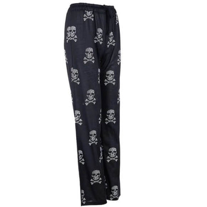 Skull Print Lounge Pants | Cozy Elastic Waist Edgy Loungewear