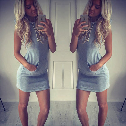 Sleeveless Hooded Mini Dress | Casual Elegance