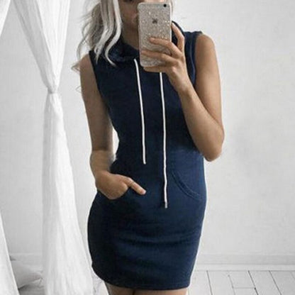 Sleeveless Hooded Mini Dress | Casual Elegance