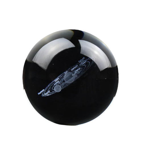 Solar System Crystal Ball | 3D Engraved Model | Astronomy Decor | Educational Planet Model