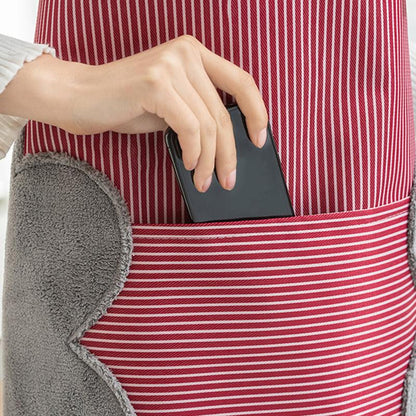 Stylish Cotton Kitchen Apron | Convenient Pocket & Towel Holder