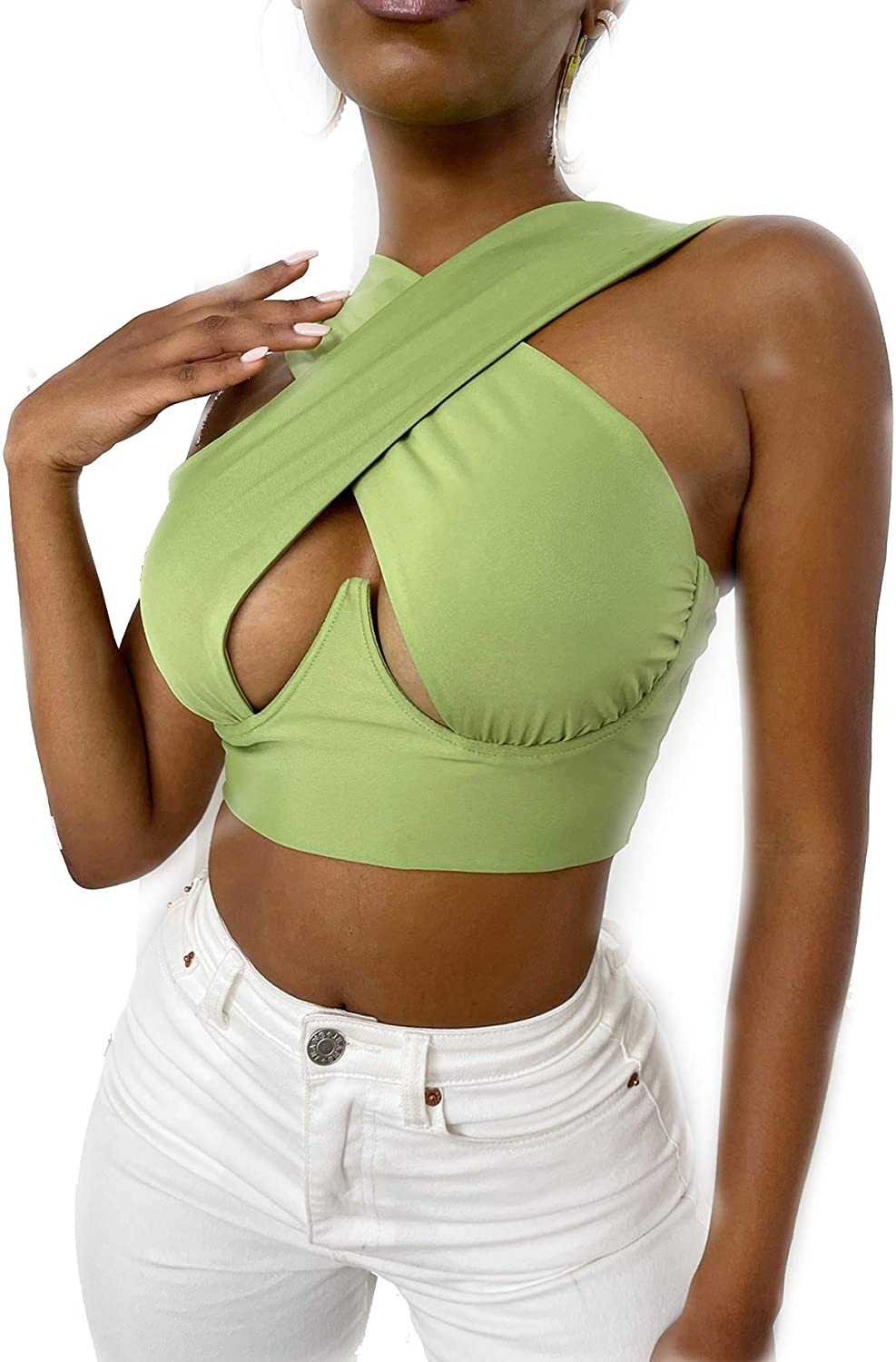 Stylish Wrapped Crop Top | Bold Design Crisscross Front