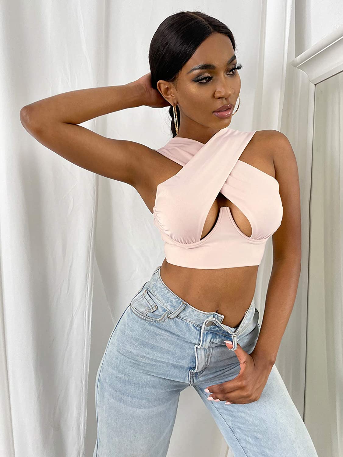 Stylish Wrapped Crop Top | Bold Design Crisscross Front