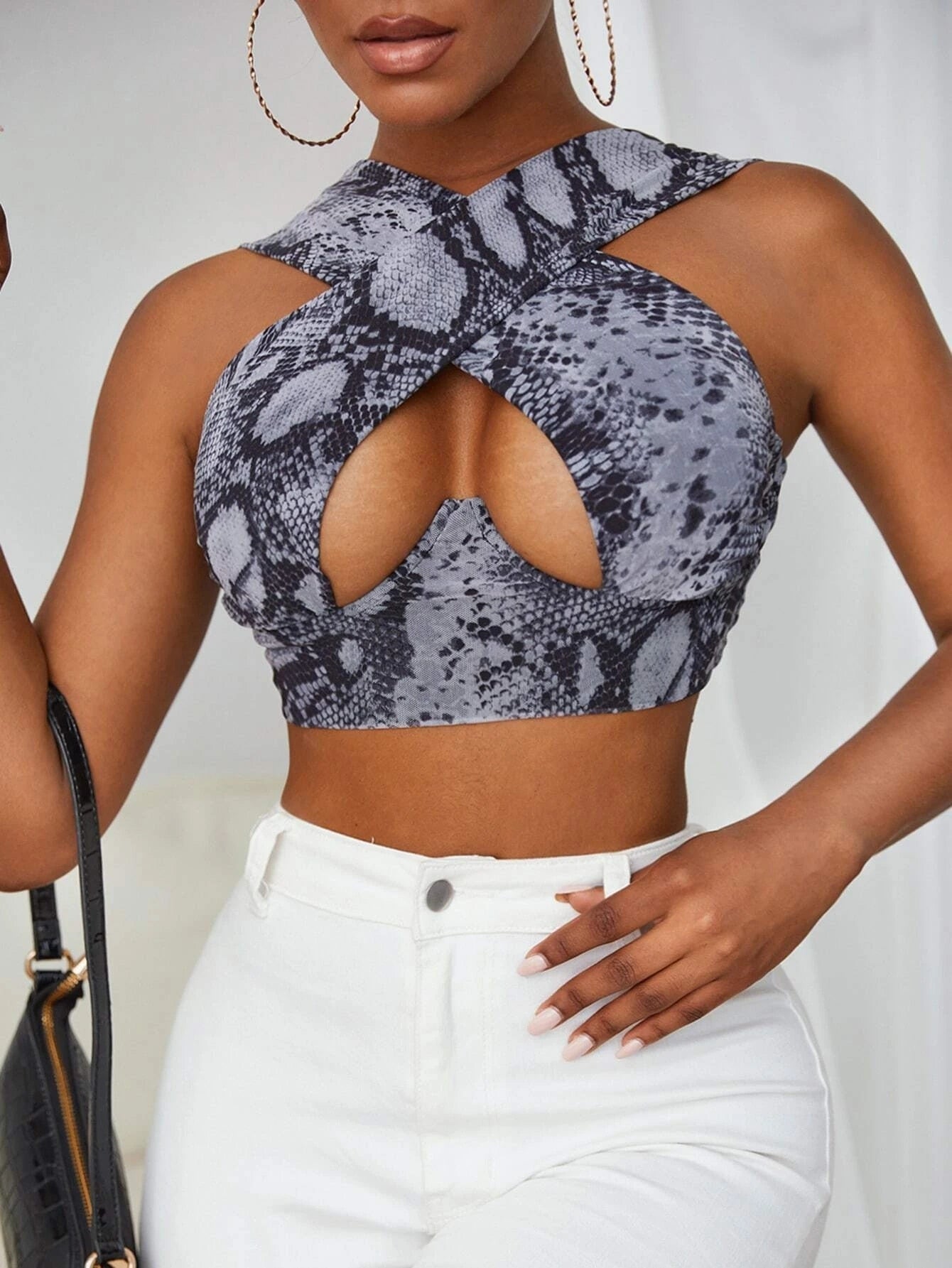 Stylish Wrapped Crop Top | Bold Design Crisscross Front