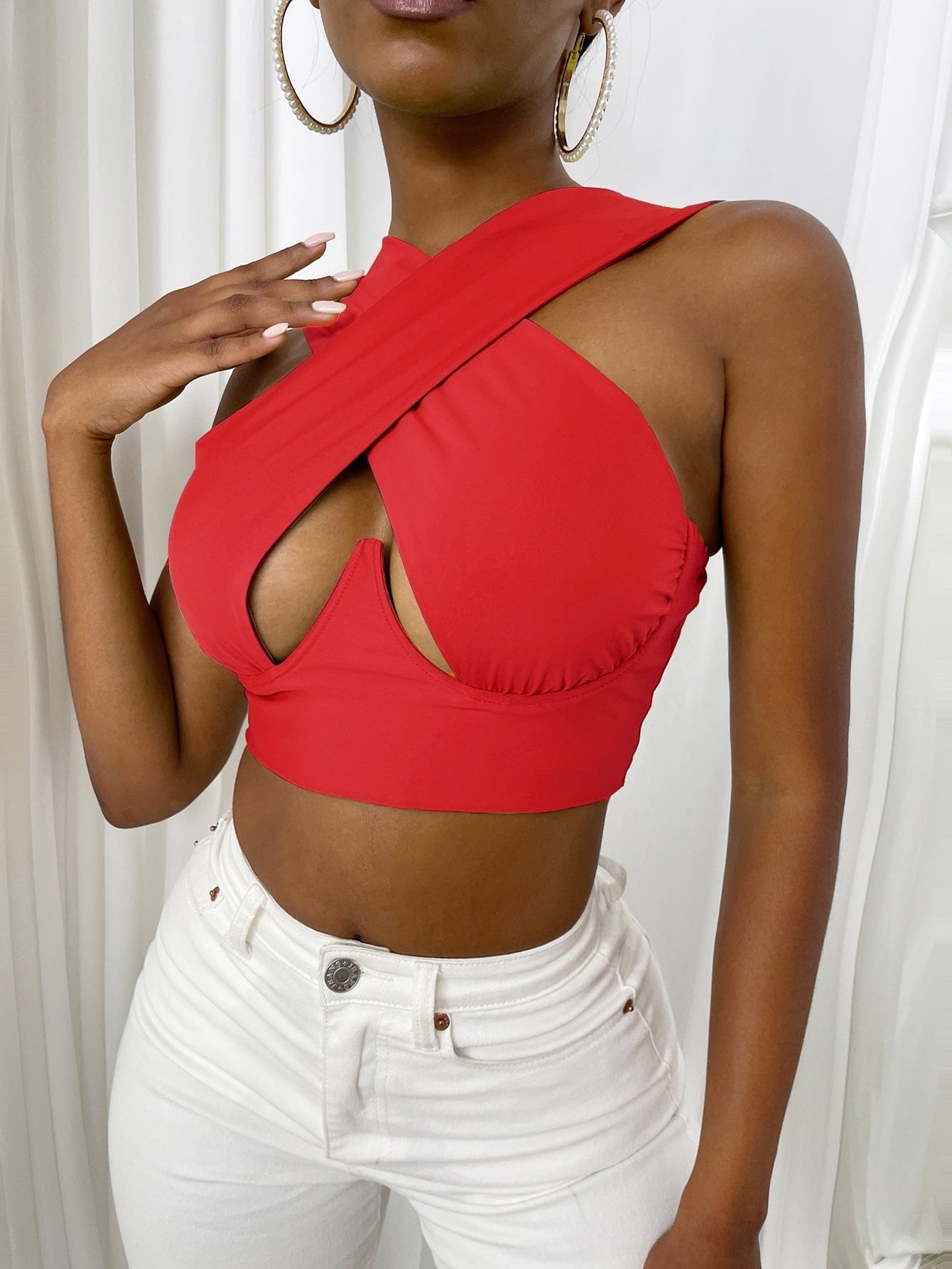 Stylish Wrapped Crop Top | Bold Design Crisscross Front