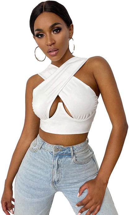Stylish Wrapped Crop Top | Bold Design Crisscross Front