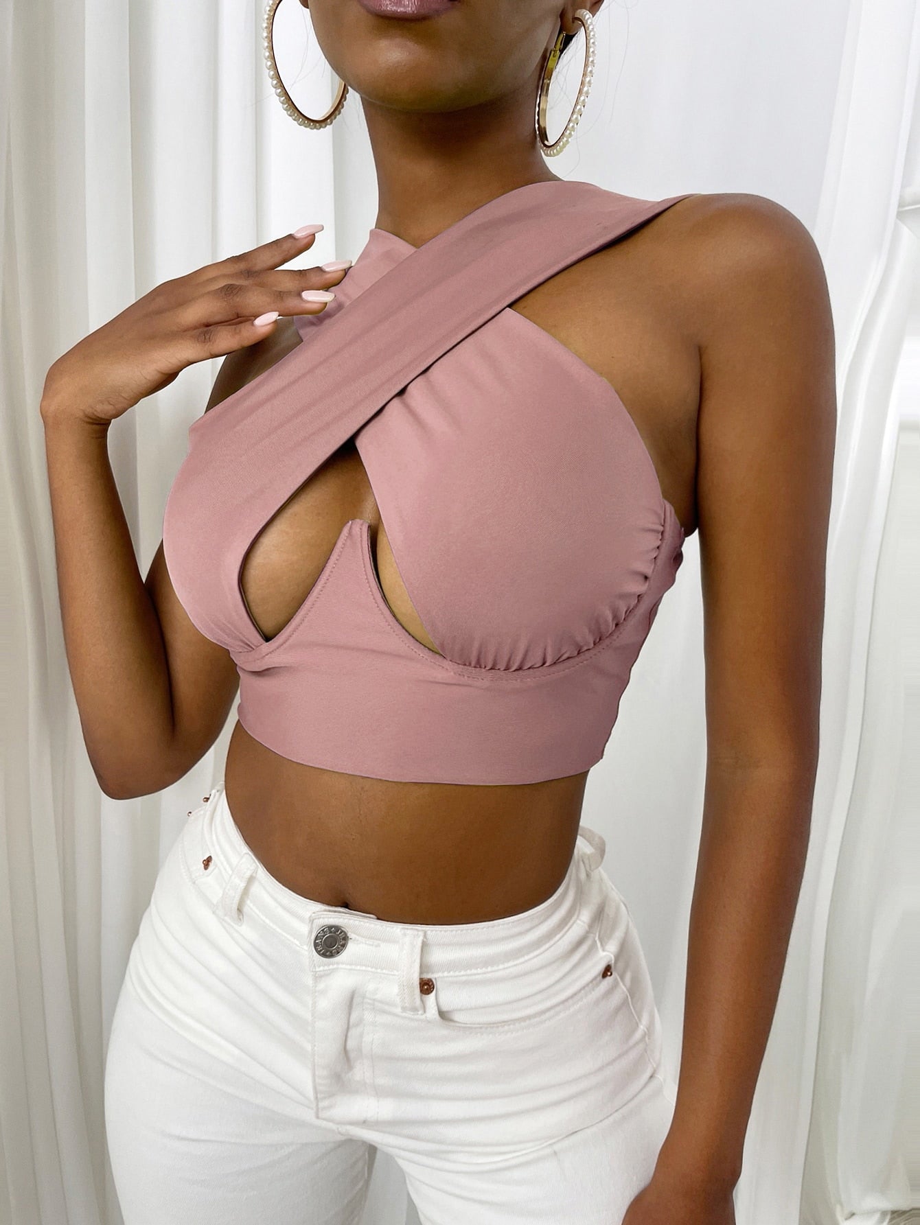 Stylish Wrapped Crop Top | Bold Design Crisscross Front