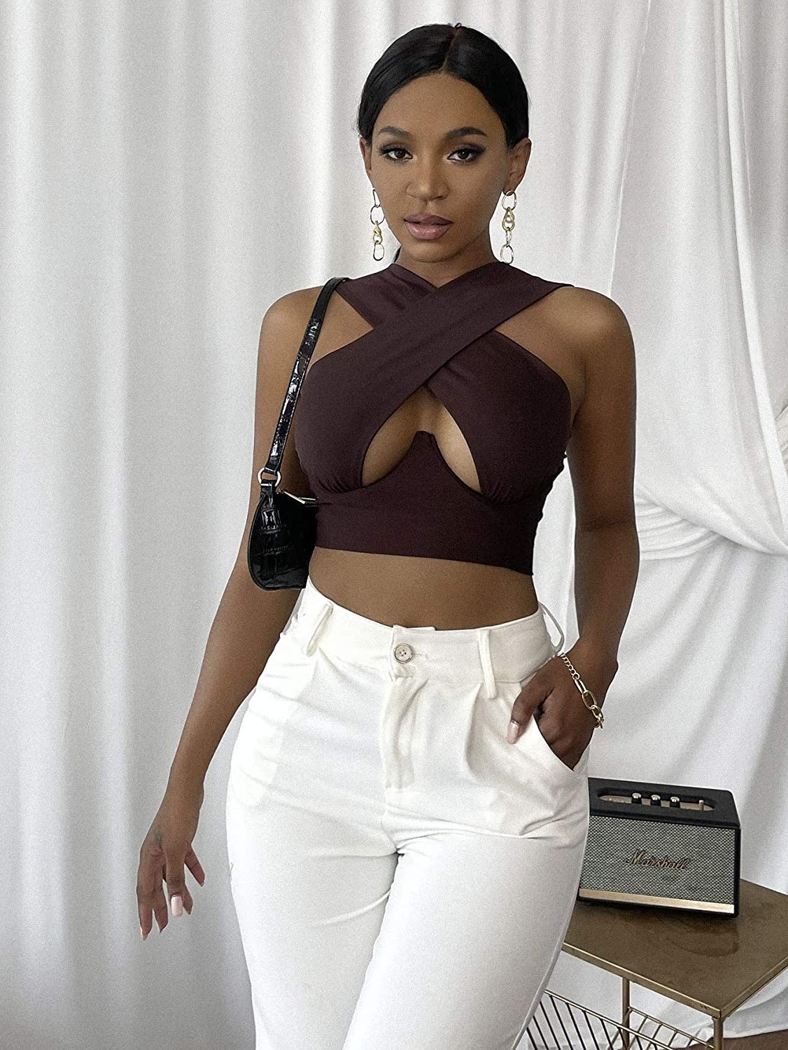 Stylish Wrapped Crop Top | Bold Design Crisscross Front