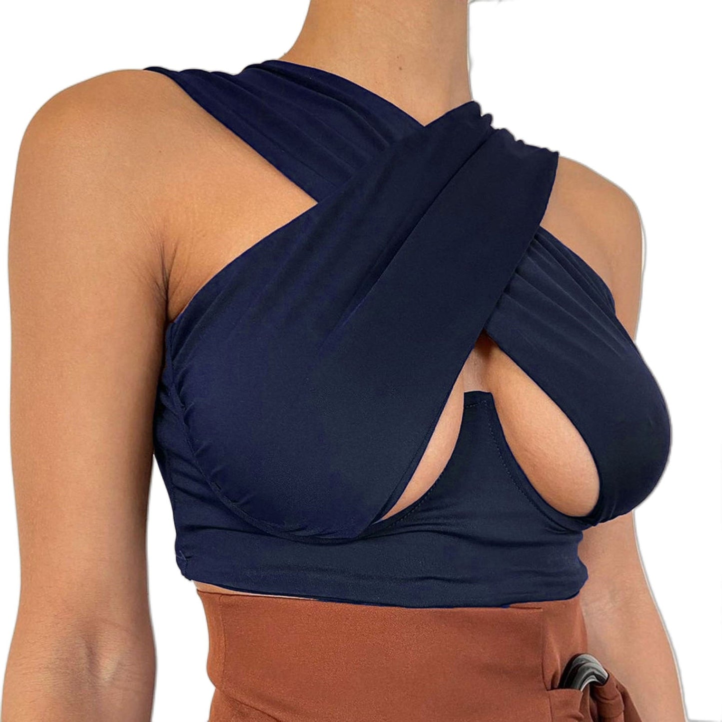 Stylish Wrapped Crop Top | Bold Design Crisscross Front