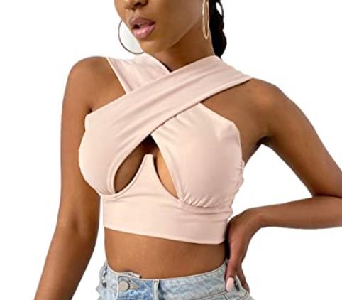 Stylish Wrapped Crop Top | Bold Design Crisscross Front