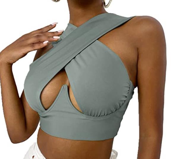 Stylish Wrapped Crop Top | Bold Design Crisscross Front