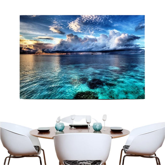 Tranquil Ocean Sunset Canvas Wall Art | Vibrant Colors