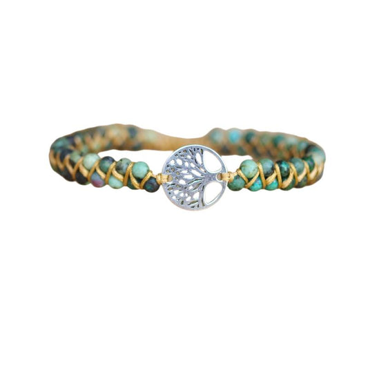 Tree of Life Beaded Bracelet | Handmade Elegance with Natural Stone