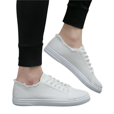 Trendy Canvas Sneakers | Frayed Edge Design Casual Canvas Sneakers