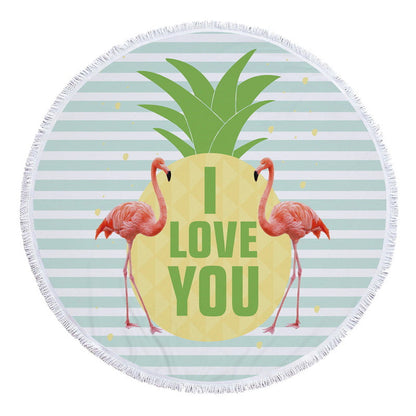 Tropical Beach Towel | Vibrant Round Beach Towel with Unique Tropical Patterns