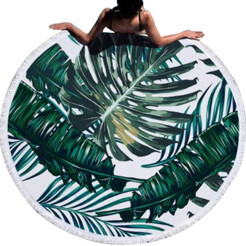 Tropical Beach Towel | Vibrant Round Beach Towel with Unique Tropical Patterns