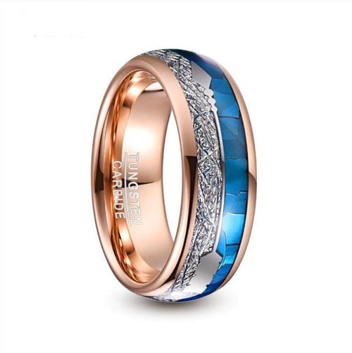 Tungsten Carbide Ring | Blue Inlay Design & Timeless Elegance