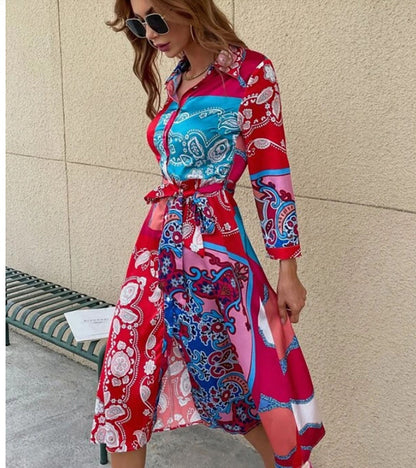Vibrant Paisley Midi Dress | Timeless Elegance