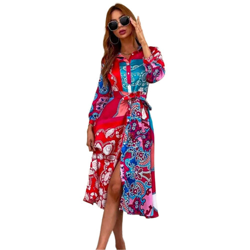 Vibrant Paisley Midi Dress | Timeless Elegance