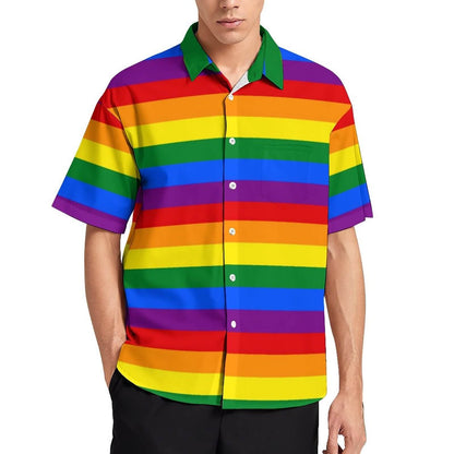 Vibrant Rainbow Striped Shirt | Bold & Colorful Statement Shirt