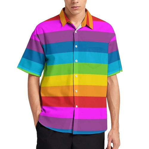 Vibrant Rainbow Striped Shirt | Bold & Colorful Statement Shirt
