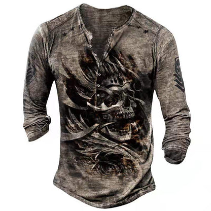 Vintage Patriotic Henley Shirt | Timeless Bold Graphics