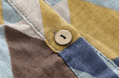Vintage Patterned Dress | Timeless Button-Down Elegance