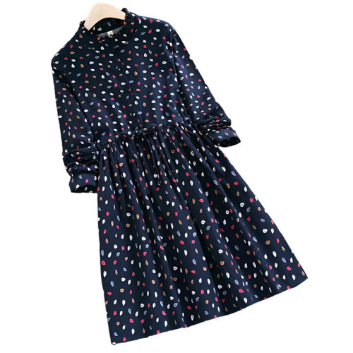 Vintage Patterned Dress | Timeless Button-Down Elegance
