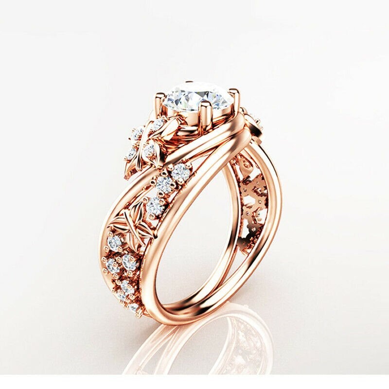 Vintage Rose Gold Bridal Set | Floral Elegance Bridal Set