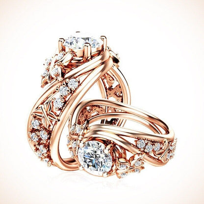 Vintage Rose Gold Bridal Set | Floral Elegance Bridal Set