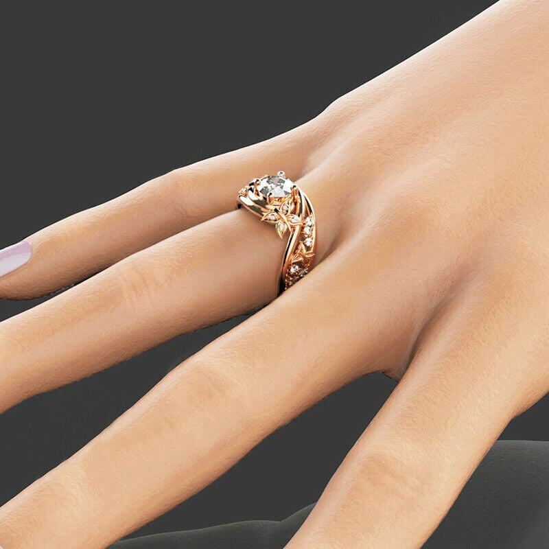 Vintage Rose Gold Bridal Set | Floral Elegance Bridal Set