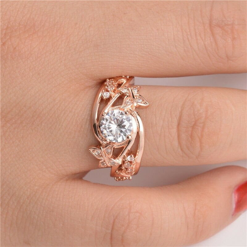 Vintage Rose Gold Bridal Set | Floral Elegance Bridal Set