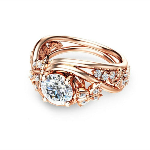 Vintage Rose Gold Bridal Set | Floral Elegance Bridal Set