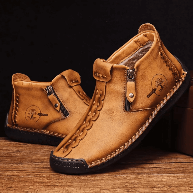 Warm Leather Ankle Boots | Fur Lined Comfort for Women