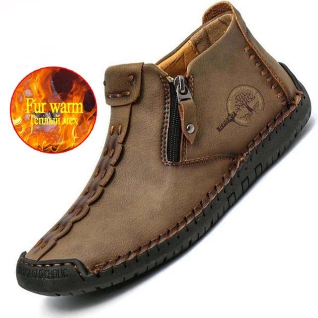 Warm Leather Ankle Boots | Fur Lined Comfort for Women