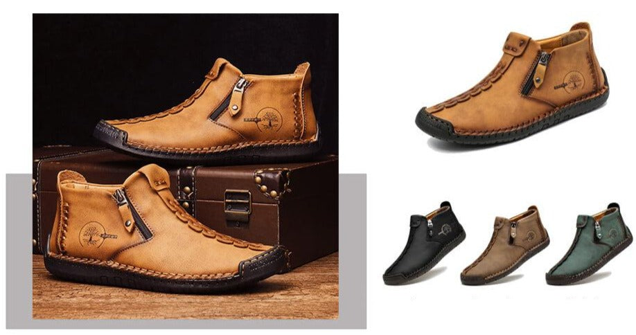Warm Leather Ankle Boots | Fur Lined Comfort for Women