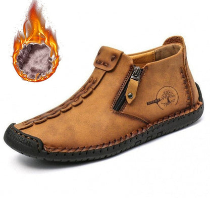 Warm Leather Ankle Boots | Fur Lined Comfort for Women