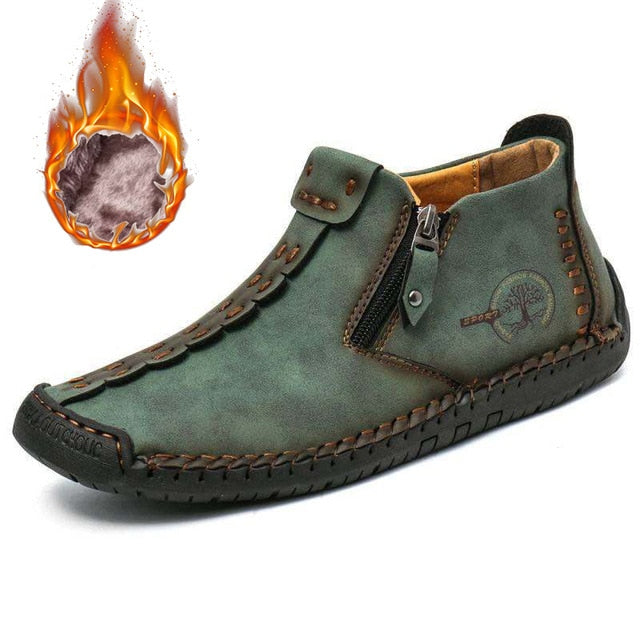 Warm Leather Ankle Boots | Fur Lined Comfort for Women