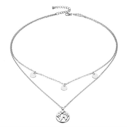 World Map Layered Necklace | Elegant Travel-Inspired Design