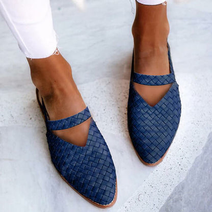 Woven Leather Slip-Ons | Elegant Casual Style Shoes