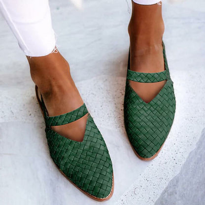 Woven Leather Slip-Ons | Elegant Casual Style Shoes