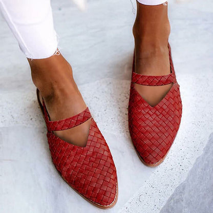 Woven Leather Slip-Ons | Elegant Casual Style Shoes