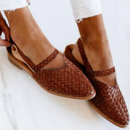 Woven Leather Slip-Ons | Elegant Casual Style Shoes